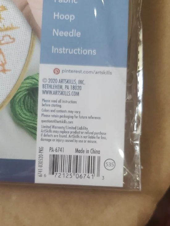 Farm Fresh Rustic Embroidery Kit - Multicolor - Picture 5 of 5